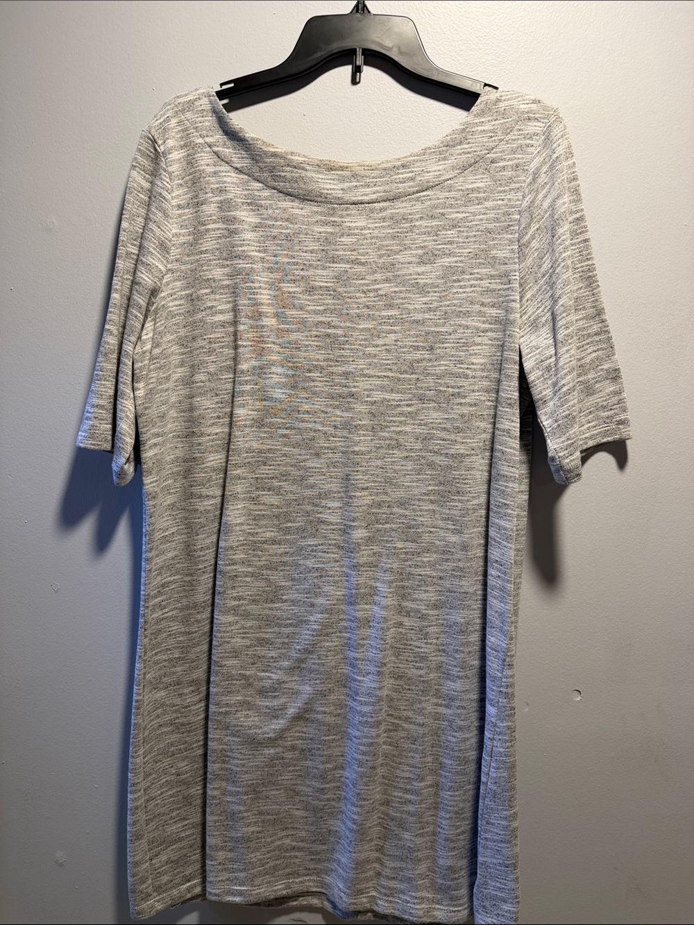 Faded Glory Heather Gray Midi Shift Dress